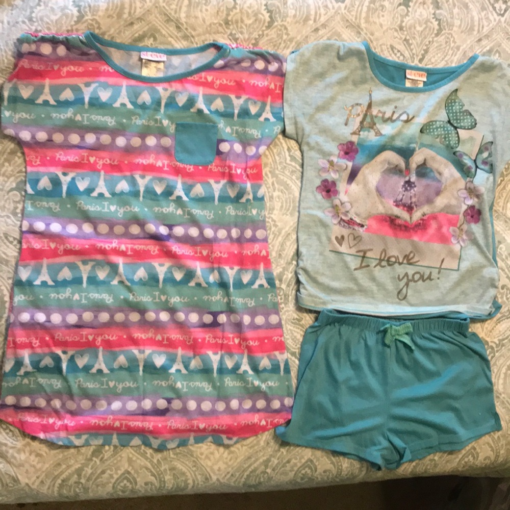 Girls 3 Piece Paris Pajama Set